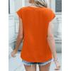 imageANRABESS Women Tops Cap Sleeve Textured Dressy Casual V Neck Shirts 2025 Summer Business Work Blouses OutfitsOrange