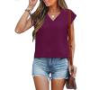 imageANRABESS Women Tops Cap Sleeve Textured Dressy Casual V Neck Shirts 2025 Summer Business Work Blouses OutfitsPurple