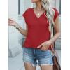 imageANRABESS Women Tops Cap Sleeve Textured Dressy Casual V Neck Shirts 2025 Summer Business Work Blouses OutfitsRed