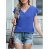 imageANRABESS Women Tops Cap Sleeve Textured Dressy Casual V Neck Shirts 2025 Summer Business Work Blouses OutfitsRoyal Blue