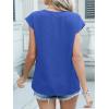 imageANRABESS Women Tops Cap Sleeve Textured Dressy Casual V Neck Shirts 2025 Summer Business Work Blouses OutfitsRoyal Blue