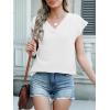 imageANRABESS Women Tops Cap Sleeve Textured Dressy Casual V Neck Shirts 2025 Summer Business Work Blouses OutfitsWhite