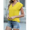 imageANRABESS Women Tops Cap Sleeve Textured Dressy Casual V Neck Shirts 2025 Summer Business Work Blouses OutfitsYellow