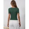 imageANRABESS Womens 2025 Summer Short Sleeve Tops Ribbed Knit Henley Button Up Slim Fit Basic Casual T Shirts Blouse Fall OutfitsForest Green