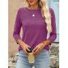 imageANRABESS Womens 34 Length Sleeve Tops 2025 Summer Tee TShirts Boat Neck Tunic Travel Basic Blouses Fall Fashion ClothesFuchsia