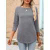 imageANRABESS Womens 34 Length Sleeve Tops 2025 Summer Tee TShirts Boat Neck Tunic Travel Basic Blouses Fall Fashion ClothesGrey