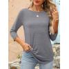 imageANRABESS Womens 34 Length Sleeve Tops 2025 Summer Tee TShirts Boat Neck Tunic Travel Basic Blouses Fall Fashion ClothesGrey
