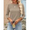 imageANRABESS Womens 34 Length Sleeve Tops 2025 Summer Tee TShirts Boat Neck Tunic Travel Basic Blouses Fall Fashion ClothesLight Tan