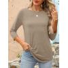 imageANRABESS Womens 34 Length Sleeve Tops 2025 Summer Tee TShirts Boat Neck Tunic Travel Basic Blouses Fall Fashion ClothesLight Tan
