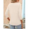 imageANRABESS Womens 34 Length Sleeve Tops 2025 Summer Tee TShirts Boat Neck Tunic Travel Basic Blouses Fall Fashion ClothesParchment