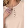 imageANRABESS Womens 34 Sleeve Tops Henley Shirts Casual Trendy Button T Shirts 2025 Summer Basic TunicApricot