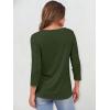 imageANRABESS Womens 34 Sleeve Tops Henley Shirts Casual Trendy Button T Shirts 2025 Summer Basic TunicArmy Green