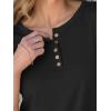 imageANRABESS Womens 34 Sleeve Tops Henley Shirts Casual Trendy Button T Shirts 2025 Summer Basic TunicBlack