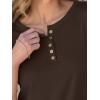 imageANRABESS Womens 34 Sleeve Tops Henley Shirts Casual Trendy Button T Shirts 2025 Summer Basic TunicBrown