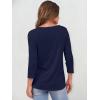 imageANRABESS Womens 34 Sleeve Tops Henley Shirts Casual Trendy Button T Shirts 2025 Summer Basic TunicDark Blue