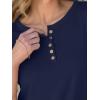 imageANRABESS Womens 34 Sleeve Tops Henley Shirts Casual Trendy Button T Shirts 2025 Summer Basic TunicDark Blue