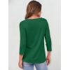 imageANRABESS Womens 34 Sleeve Tops Henley Shirts Casual Trendy Button T Shirts 2025 Summer Basic TunicGreen