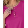 imageANRABESS Womens 34 Sleeve Tops Henley Shirts Casual Trendy Button T Shirts 2025 Summer Basic TunicHot Pink