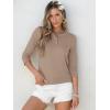 imageANRABESS Womens 34 Sleeve Tops Henley Shirts Casual Trendy Button T Shirts 2025 Summer Basic TunicKhaki