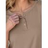 imageANRABESS Womens 34 Sleeve Tops Henley Shirts Casual Trendy Button T Shirts 2025 Summer Basic TunicKhaki