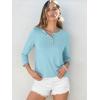 imageANRABESS Womens 34 Sleeve Tops Henley Shirts Casual Trendy Button T Shirts 2025 Summer Basic TunicLight Blue