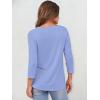 imageANRABESS Womens 34 Sleeve Tops Henley Shirts Casual Trendy Button T Shirts 2025 Summer Basic TunicSky Blue