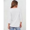 imageANRABESS Womens 34 Sleeve Tops Henley Shirts Casual Trendy Button T Shirts 2025 Summer Basic TunicWhite