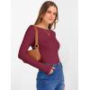 imageANRABESS Womens Boat Neck Long Sleeve Shirts Rib Knit Slim Fitting Tops Basic Tees 2025 Casual Comfy Fall Outfits ClothesDeep Red