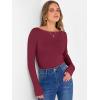 imageANRABESS Womens Boat Neck Long Sleeve Shirts Rib Knit Slim Fitting Tops Basic Tees 2025 Casual Comfy Fall Outfits ClothesDeep Red