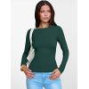 imageANRABESS Womens Boat Neck Long Sleeve Shirts Rib Knit Slim Fitting Tops Basic Tees 2025 Casual Comfy Fall Outfits ClothesForest Green
