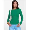 imageANRABESS Womens Boat Neck Long Sleeve Shirts Rib Knit Slim Fitting Tops Basic Tees 2025 Casual Comfy Fall Outfits ClothesGreen
