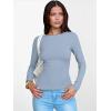 imageANRABESS Womens Boat Neck Long Sleeve Shirts Rib Knit Slim Fitting Tops Basic Tees 2025 Casual Comfy Fall Outfits ClothesGrey Blue