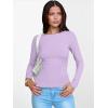 imageANRABESS Womens Boat Neck Long Sleeve Shirts Rib Knit Slim Fitting Tops Basic Tees 2025 Casual Comfy Fall Outfits ClothesLight Purple