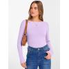 imageANRABESS Womens Boat Neck Long Sleeve Shirts Rib Knit Slim Fitting Tops Basic Tees 2025 Casual Comfy Fall Outfits ClothesLight Purple