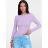 imageANRABESS Womens Boat Neck Long Sleeve Shirts Rib Knit Slim Fitting Tops Basic Tees 2025 Casual Comfy Fall Outfits ClothesLight Purple