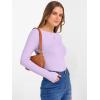 imageANRABESS Womens Boat Neck Long Sleeve Shirts Rib Knit Slim Fitting Tops Basic Tees 2025 Casual Comfy Fall Outfits ClothesLight Purple
