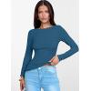 imageANRABESS Womens Boat Neck Long Sleeve Shirts Rib Knit Slim Fitting Tops Basic Tees 2025 Casual Comfy Fall Outfits ClothesTeal