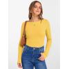 imageANRABESS Womens Boat Neck Long Sleeve Shirts Rib Knit Slim Fitting Tops Basic Tees 2025 Casual Comfy Fall Outfits ClothesYellow