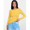 imageANRABESS Womens Boat Neck Long Sleeve Shirts Rib Knit Slim Fitting Tops Basic Tees 2025 Casual Comfy Fall Outfits ClothesYellow
