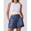 imageANRABESS Womens Denim Shorts Summer Baggy High Waisted Flowy Wide Leg Buttons Pleated Casual Jean Shorts 2025 Fashion SkortsBlue