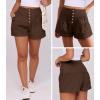 imageANRABESS Womens Denim Shorts Summer Baggy High Waisted Flowy Wide Leg Buttons Pleated Casual Jean Shorts 2025 Fashion SkortsBrown