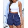 imageANRABESS Womens Denim Shorts Summer Baggy High Waisted Flowy Wide Leg Buttons Pleated Casual Jean Shorts 2025 Fashion SkortsDark Blue