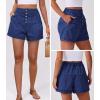 imageANRABESS Womens Denim Shorts Summer Baggy High Waisted Flowy Wide Leg Buttons Pleated Casual Jean Shorts 2025 Fashion SkortsDark Blue