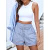 imageANRABESS Womens Denim Shorts Summer Baggy High Waisted Flowy Wide Leg Buttons Pleated Casual Jean Shorts 2025 Fashion SkortsLight Blue