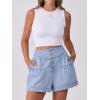imageANRABESS Womens Denim Shorts Summer Baggy High Waisted Flowy Wide Leg Buttons Pleated Casual Jean Shorts 2025 Fashion SkortsLight Blue