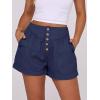imageANRABESS Womens Denim Shorts Summer Baggy High Waisted Flowy Wide Leg Buttons Pleated Casual Jean Shorts 2025 Fashion SkortsNavy Blue