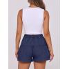 imageANRABESS Womens Denim Shorts Summer Baggy High Waisted Flowy Wide Leg Buttons Pleated Casual Jean Shorts 2025 Fashion SkortsNavy Blue