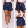 imageANRABESS Womens Denim Shorts Summer Baggy High Waisted Flowy Wide Leg Buttons Pleated Casual Jean Shorts 2025 Fashion SkortsNavy Blue