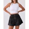 imageANRABESS Womens Denim Shorts Summer Baggy High Waisted Flowy Wide Leg Buttons Pleated Casual Jean Shorts 2025 Fashion SkortsWashed Black