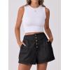imageANRABESS Womens Denim Shorts Summer Baggy High Waisted Flowy Wide Leg Buttons Pleated Casual Jean Shorts 2025 Fashion SkortsWashed Black